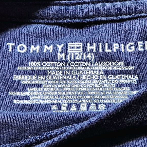 Tommy Hilfiger boys logo T-shirt Size 12-14 color navy & yellow graphic - Picture 4 of 5